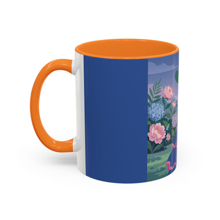 The Lady Of The Garden Stroll Colorful Mugs – Art Deco Botanical Elegance