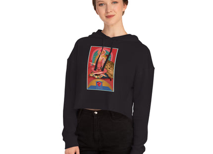 July & Ruby (from the Gem Series) by Sofia Chiostri Women’s Cropped Hooded Sweatshirt