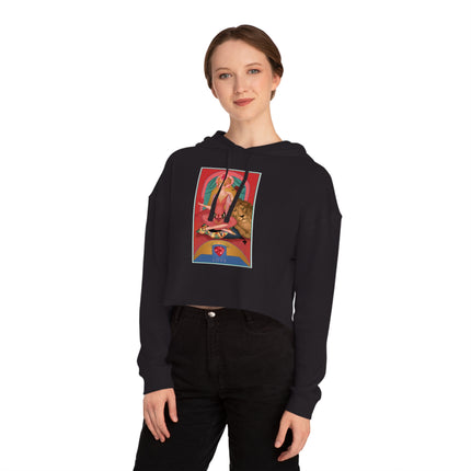 July & Ruby (from the Gem Series) by Sofia Chiostri Women’s Cropped Hooded Sweatshirt