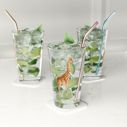 Giraffe by Charles Dessalines D' Orbigny Glass, 16oz