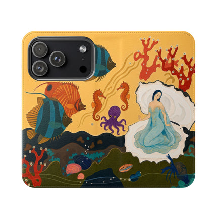 🐚🌊 The Lady Of The Enchanted Pearl Flip Case – Art Deco Undersea Fantasy