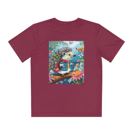 Cute Hedgehog Youth Competitor Tee – Garden Adventure & Whimsical Charm