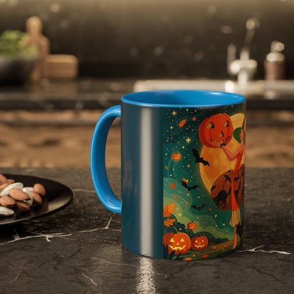 🦇🎃 The Witch Of Batwing Pumpkin Hollow Colorful Mug – Moonlit Halloween Charm