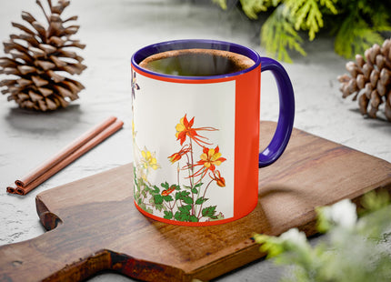 Aquilegia Flowers by Tanigami Kônan Colorful Mugs (11oz, 15oz)