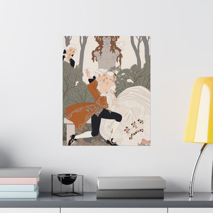 💌🌹 Shhh! Matte Vertical Poster – George Barbier Art Deco Secret Romance