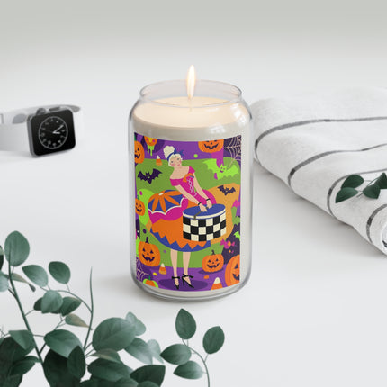 🍬🎃 The Lady Of Candy Corn Hollow Scented Soy Candle – Colorful Halloween Charm