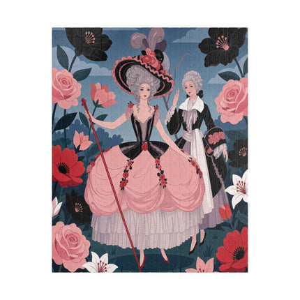 🌹🎭 The Rose Masquerade Promenade Puzzle – Art Deco Floral Elegance