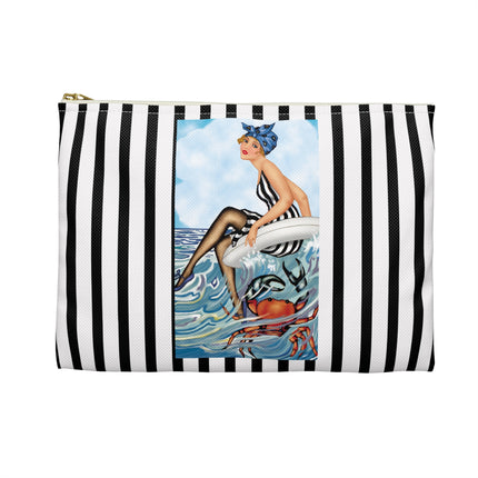 Playful Waves and Fashion Follies Accessory Pouch – Vintage Art Deco Design