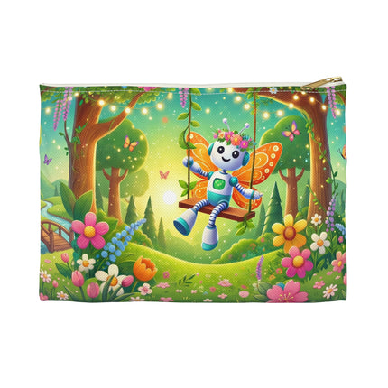 Robot Fairy Accessory Pouch – Whimsical Wonder & Blossom Magic