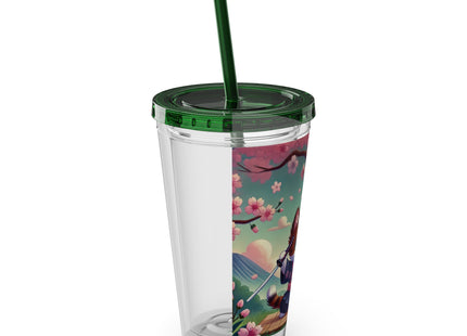 Samurai Kitten Sunsplash Tumbler with Straw, 16oz