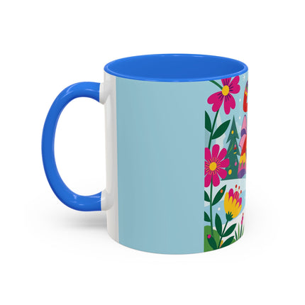 🌸🎄 Christmas In The Winter Garden Colorful Mug – Whimsical Holiday Fantasy