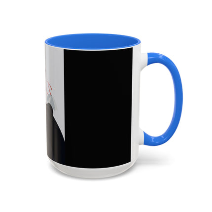 The Lady of Silver Umbrellas Colorful Mug (11oz, 15oz) – Art Deco Mystery, Elegant Fashion & Silver Dreamscape