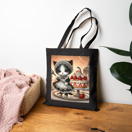 The Patisserie Kitten Cotton Canvas Tote Bag – Sweet Charm & Storybook Delight