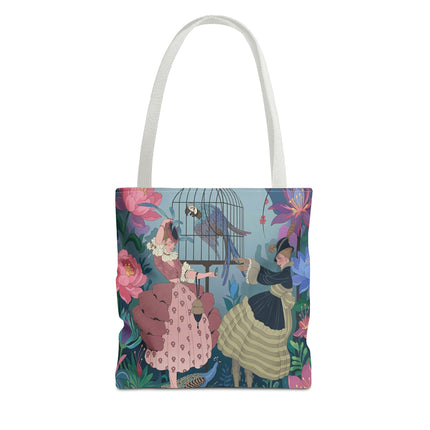 🦜🌸 The Ladies Of The Enchanted Aviary Tote Bag – Art Deco Floral Fantasy