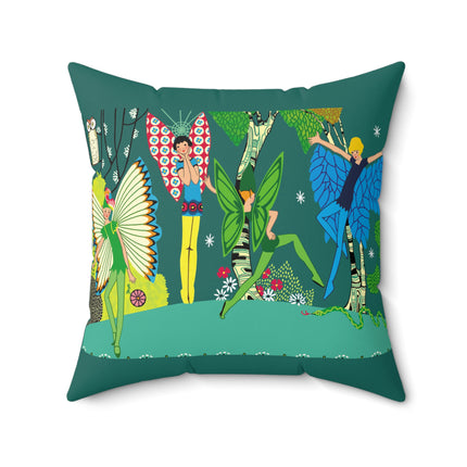 Enchanting Fairies of A Midsummer Night's Dream Spun Polyester Square Pillow