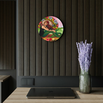 Siren Serenade by Carlo Chiostri Acrylic Wall Clock, Round and Square