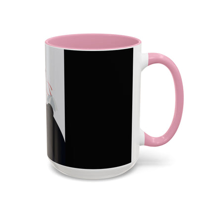 The Lady of Silver Umbrellas Colorful Mug (11oz, 15oz) – Art Deco Mystery, Elegant Fashion & Silver Dreamscape