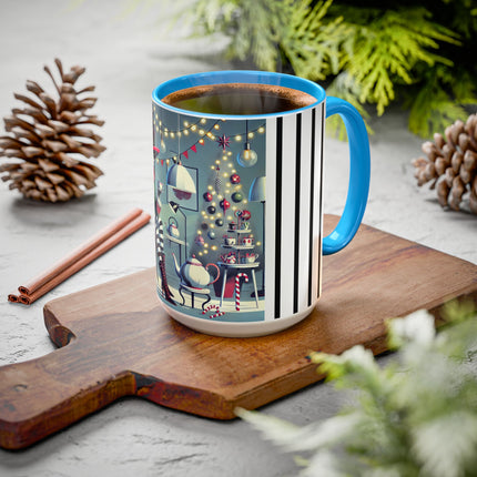 Whimsical Christmas Tea Party Colorful Mugs (11oz, 15oz)