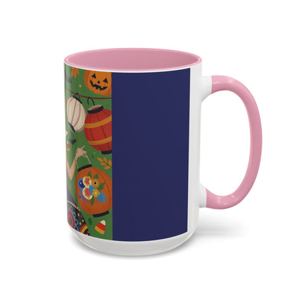 🏮🎃 The Lady Of Halloween Lanterns Colorful Mug – Colorful Art Deco Halloween Charm