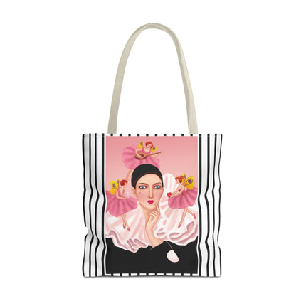 Pierrot & Fairies Dressed in Pink by Sofia Chiostri Tote Bag
