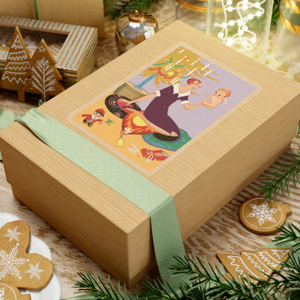 Art Deco Christmas Kiss-Cut Stickers (4 Sizes)