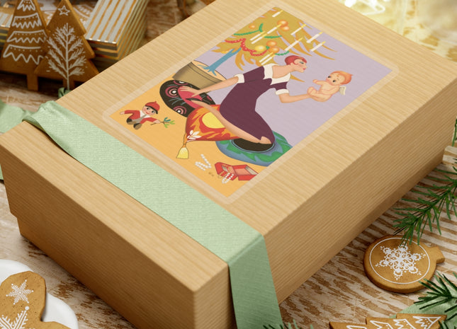 Art Deco Christmas Kiss-Cut Stickers (4 Sizes)