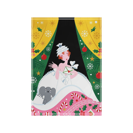 💌🎄 The Christmas Letter Of Holly House Acrylic Art Block – Whimsical Art Deco Holiday Charm
