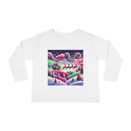 Festive Reindeer Flight Toddler Long Sleeve Tee
