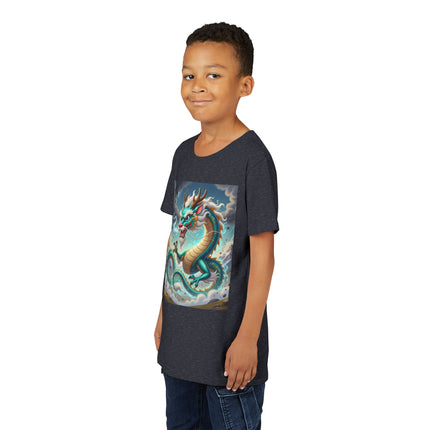 Tibetan Dragon in Battle Youth Short Sleeve Tee