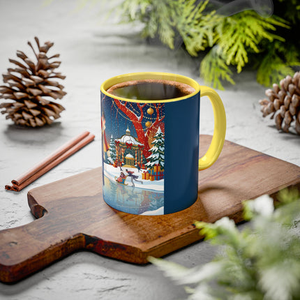 ⛸️🎄 The Christmas Skating Pavilion Colorful Mug – Art Deco Holiday Fantasy