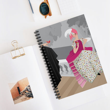 The Red Bird Spiral Notebook – Elegant Whimsy & Gentle Storybook Charm