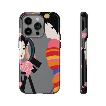 Geisha Mirror Phone Case – Elegant Reflection & Timeless Beauty