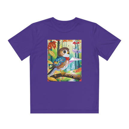 Baby Hawk Plays in Forest Youth Competitor Tee
