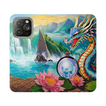 🐉💎 Wisdom's Guardian Flip Case – Dragon's Embrace & Eternal Wisdom
