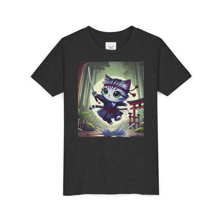 Moonlit Samurai Kitty Youth Short Sleeve Tee