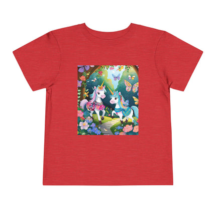 Baby Unicorns and Fluttering Butterflies Toddler Short Sleeve Tee