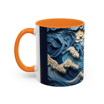 Dramatic Ocean with Crashing Waves Colorful Mugs (11oz, 15oz)