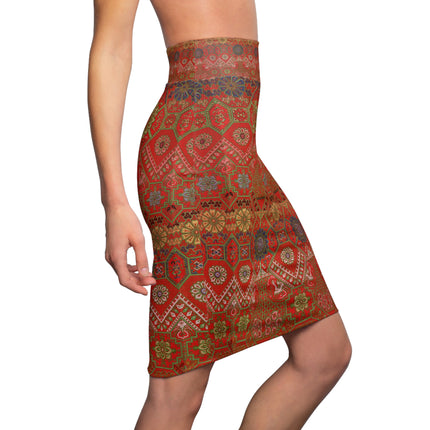 Japanese Fan Pattern by G.A. Audsley Women's Pencil Skirt (AOP)