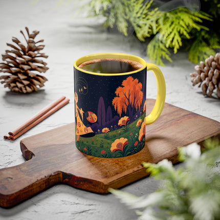 🌙🌼 The Moonlit Floral Dancer Colorful Mug – Art Deco Garden Fantasy