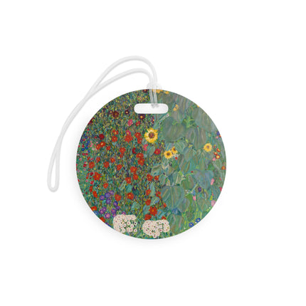 Farm Garden with Sunflowers by Gustav Klimt Luggage Tags