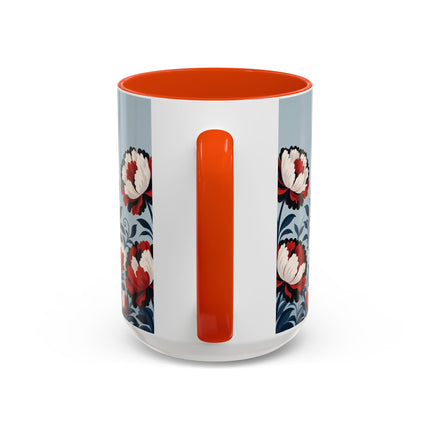 ❤️🌺 The Scarlet Blossom Dancer Colorful Mug – Art Deco Fashion Whimsy