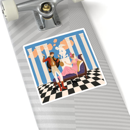 🐈🏛️ The Grand Salon Courtship Kiss-Cut Stickers – Art Deco Neoclassical Romance