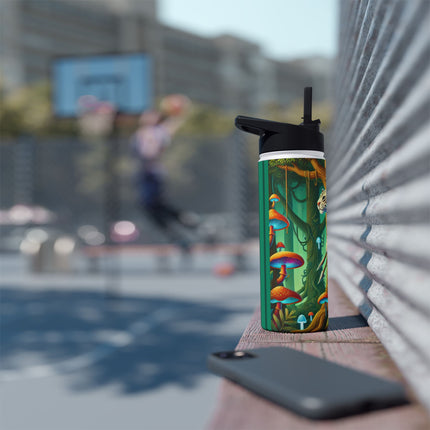 Silent Stripes Stainless Steel Water Bottle, Standard Lid