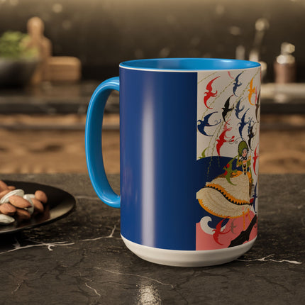 Flight of the Songbirds Colorful Mugs – Theatrical Whimsy & Colorful Harmony