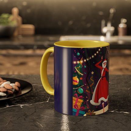 🎄❄️ The Christmas Snowball Dance Colorful Mug – Whimsical Holiday Fashion Fantasy