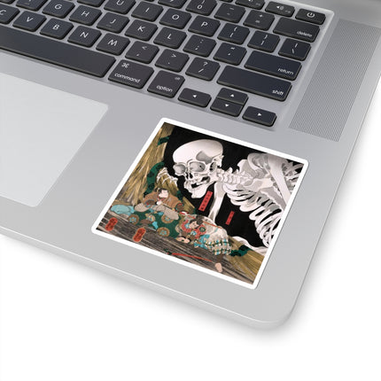 Mitsukuni Defying the Skeleton Spectre by Utagawa Kuniyoshi Kiss-Cut Stickers (4 Sizes)