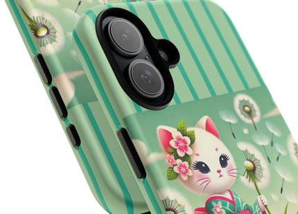 Geisha Kitten and the Dandelion Phone Cases