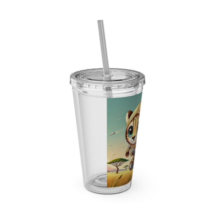 Swift Cheetah Sunsplash Tumbler with Straw, 16oz