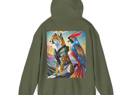 Cheetah and Parrot Cybernetic Duet – Heavy Blend™ Hooded Sweatshirt