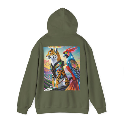 Cheetah and Parrot Cybernetic Duet – Heavy Blend™ Hooded Sweatshirt